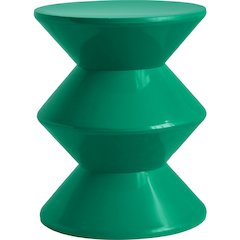 Aura Modern Plastic Side End Table, Indoor/Outdoor Use, Green