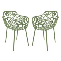 Modern Devon Aluminum Armchair, Set of 2