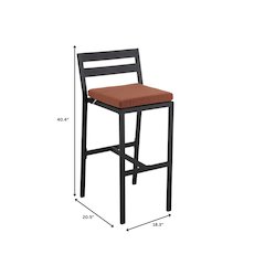 Chelsea Collection Modern Aluminum Outdoor Bar Chair Set of 2