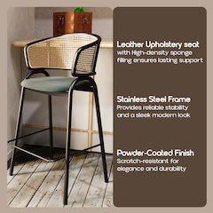 Ervilla Wicker Bar Stool Set of 2