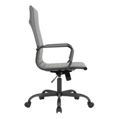 Leather Home High-Back Office Chair in Grey With Black Frame