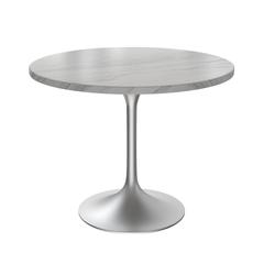 Verve Collection 36" Round Dining Table, Brushed Chrome Base