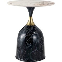 Oslo Collection Modern End Table In Stone Black
