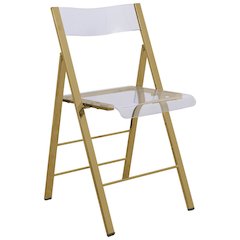 Menno Modern Acrylic Gold Base Folding Chair