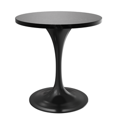 Verve Collection 27 Round Dining Table, Black Base with Black MDF Top