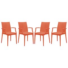 Weave Mace Indoor/Outdoor Chair (With Arms), Set of 4