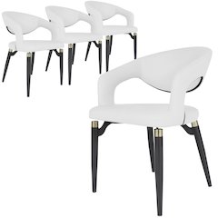 Entice Collection Modern Dining Chair Set of 4 in White
