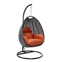 Charcoal Wicker Hanging Egg Swing Chair