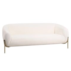 Zuno Three-Seater Sofa Upholstered in Velvet Wide Couch