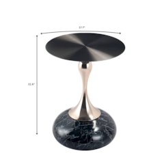 Savoy Collection Modern End Table In Stone Black