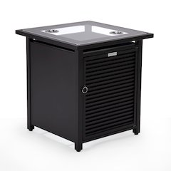 Walbrooke Black Patio Square Tank Holder with Slats Design in Black