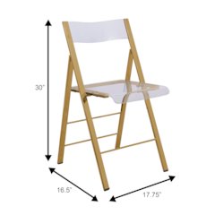 Menno Modern Acrylic Gold Base Folding Chair