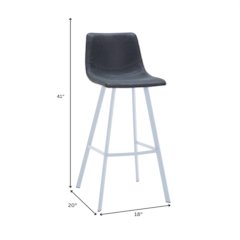 Elland - Counter stool -White Base-Charcoal Black