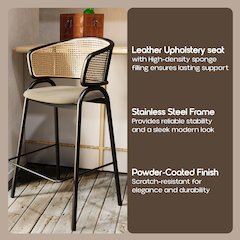 Ervilla Wicker Bar Stool Set of 2
