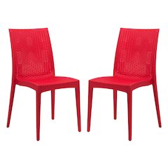 Weave Mace Indoor/Outdoor Dining Chair (Armless), Set of 2