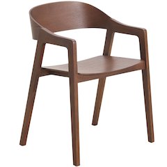 Rivo Collection Elegant Dining Chair in Dark Walnut Color Wood - Set of 2