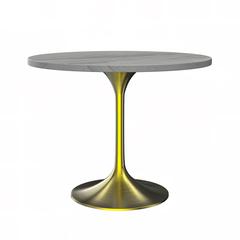 Verve Collection 36 Round Dining Table, Brushed Gold Base