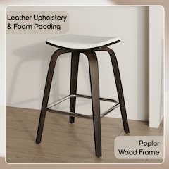 Wooden Counter Stool in White
