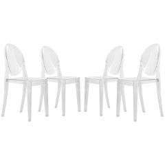 Marion Transparent Acrylic Modern Chair, Set of 4