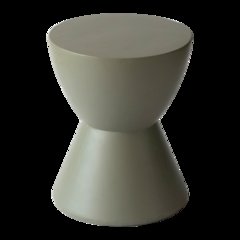 Loft Collection Fiberglass Outdoor Side Table in Moss Grey