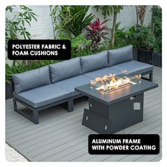 Chelsea 5-Piece Middle Patio Chairs and Fire Pit Table