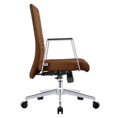 Aleen Office Chair in Upholstered Leather and Iron Frame with Swivel and Tilt