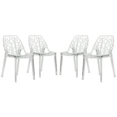 Cornelia Modern Spring Cut-Out Tree Design Stackable Dining Chair