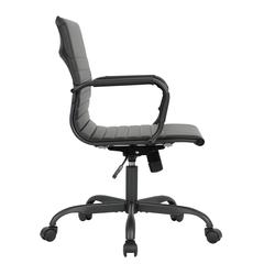 Leather Home Office Chair With Black Frame in Black
