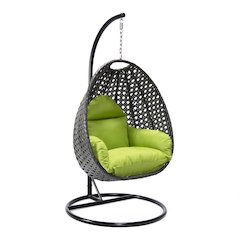 Charcoal Wicker Hanging Egg Swing Chair