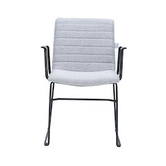 Zylar Series Office Guest Arm Chair in Grey Fabric
