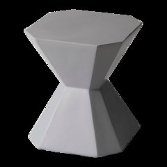 Azure Collection Fiberglass Outdoor Side Table in Grey