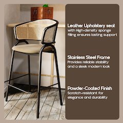 Ervilla Wicker Bar Stool Set of 2