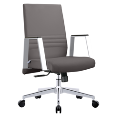 Aleen Office Chair in Upholstered Leather and Iron Frame with Swivel and Tilt