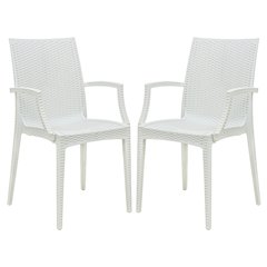 Weave Mace Indoor/Outdoor Chair (With Arms), Set of 2