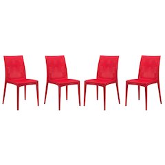 Weave Mace Indoor/Outdoor Dining Chair (Armless), Set of 4