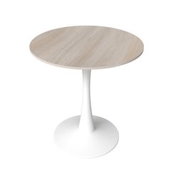 Bristol 24" round dining table White base with marbled MDF top