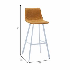 Elland - Bar stool - Light Brown - White Base Set of 2
