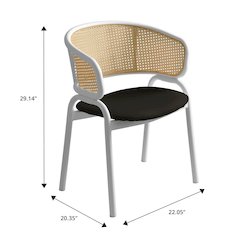 Ervilla - Dining Chair - White frame in Black Leather Set of 4