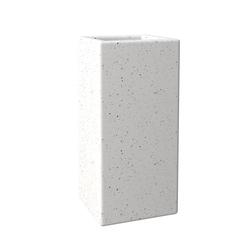 Terra Series Poly Stone Planter in Dotted White 7.9" x 7.9" 19.7" High