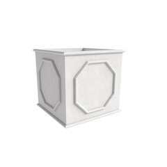 Sprout Series Cubic Fiber Stone Planter in White 15 Cube