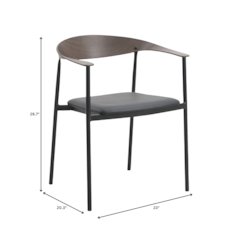 Kora Collection Modern Dining Chair Brown Back with Black Seat - Set of 2