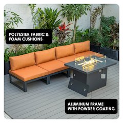Chelsea 5-Piece Middle Patio Chairs and Fire Pit Table