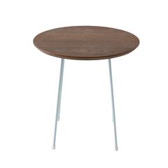 Rossmore Mid Century Modern Round Side Table With White Steel Frame