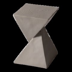 Glint Collection Fiberglass Outdoor Side Table in Grey