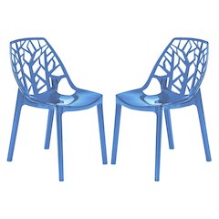 Cornelia Modern Spring Cut-Out Tree Design Stackable Dining Chair