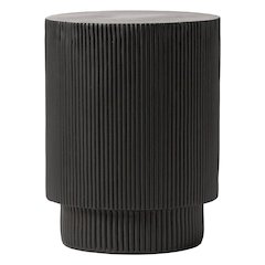 Eden Collection Fiberglass Outdoor Side Table in Black