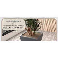 Blossom Series Poly Stone Planter in Dark Grey 17 Dia, 16 High
