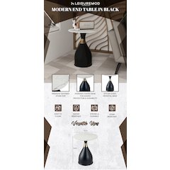 Bento Collection Modern End Table In Black