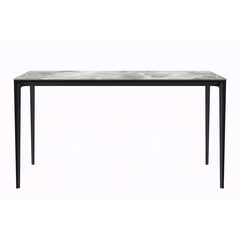 Avo Series Modern Dining Table Black Base, With 55 Light Grey Sintered Stone Top