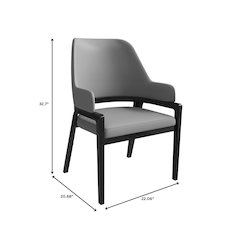 Ethora Collection Modern Wooden Dining Chair in Grey Set of 4